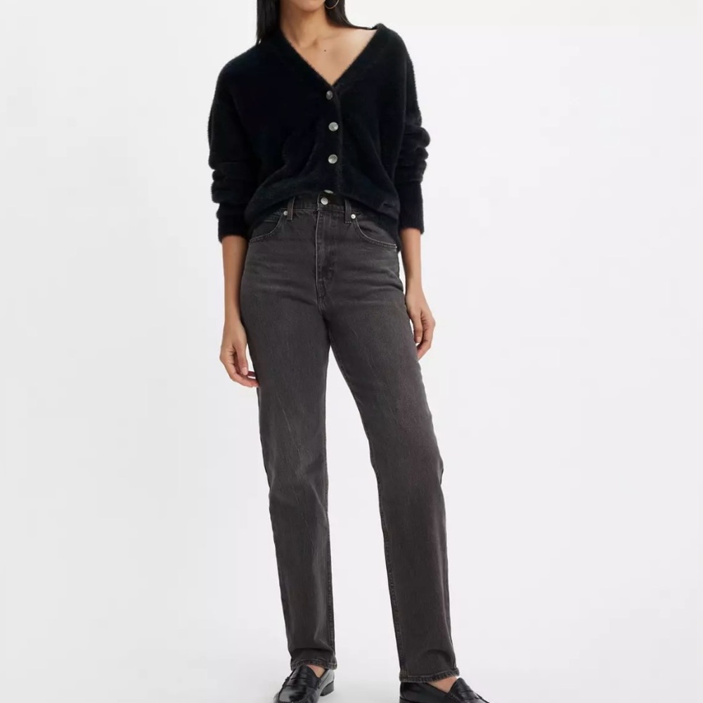 NWOT LEVI’s 70s high slim straight black denim jeans for women
